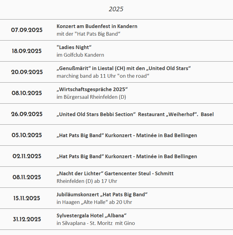 Hansi Kolz - Termine